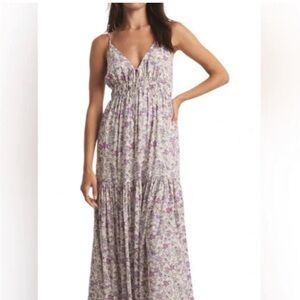 Z Supply Floral Print Dress with Purple and Blue Accents